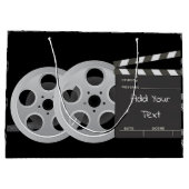 Filmrolle, Klapperboard große Geschenktasche Geschenktüte (Rückseite)