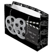 Filmrolle, Klapperboard große Geschenktasche Geschenktüte (Rückseite Schrägansicht)