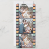 Filmrolle Reel Trendy Black Three Foto Save The Date (Vorderseite)