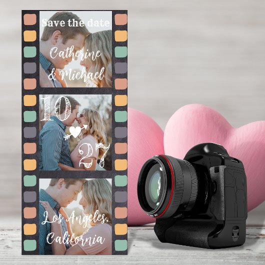 Filmrolle Reel Trendy Black Three Foto Save The Date