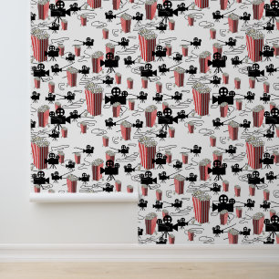 Filmrollen und Popcorn Tapete