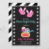 Filmschlummer-Party Einladung (Vorne/Hinten)