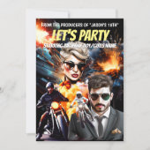 Filmschurke Helden Action-Abenteuer Einladung (Vorderseite)