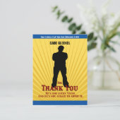 Filmstar-Bar Mitzvah danken Ihnen, gelbes Blau zu Dankeskarte (Stehend Vorderseite)