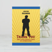 Filmstar-Bar Mitzvah danken Ihnen, gelbes Blau zu Dankeskarte (Stehend Vorderseite)