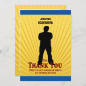 Filmstar-Bar Mitzvah danken Ihnen, gelbes Blau zu Dankeskarte (Vorne/Hinten)