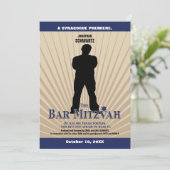 Filmstar Bar Mitzvah Einladung Tan Marine (Stehend Vorderseite)