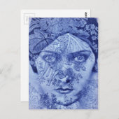 Filmstar Gloria Swanson der 1920er Jahre blau Postkarte (Vorne/Hinten)