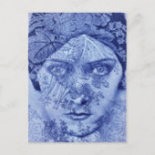 Filmstar Gloria Swanson der 1920er Jahre blau Postkarte (Vorderseite)
