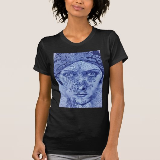 Filmstar Gloria Swanson der 1920er Jahre blau T-Shirt (Vorderseite)
