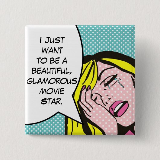 Filmstar-Pop-Kunst-Knopf Button (Vorderseite)