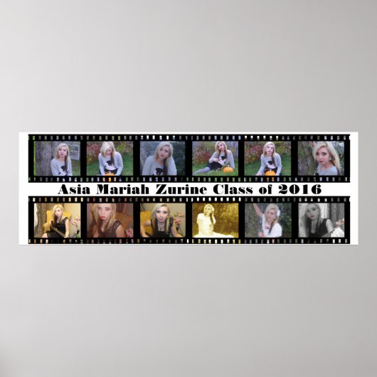 Filmstreifen Alte Fotografie Negatives Poster (Vorne)