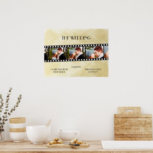 Filmstreifen Foto Collage Hochzeit Begrüßung Poster (Küche)
