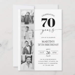 Filmstreifen-Foto-Minimalist 70. Geburtstag Einladung