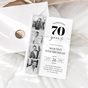 Filmstreifen-Foto-Minimalist 70. Geburtstag Einladung