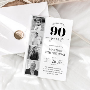 Filmstreifen-Foto-Minimalist 90. Geburtstag Einladung