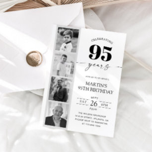 Filmstreifen-Foto-Minimalist 95. Geburtstag Einladung