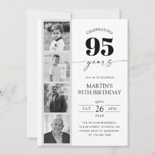 Filmstreifen-Foto-Minimalist 95. Geburtstag Einladung