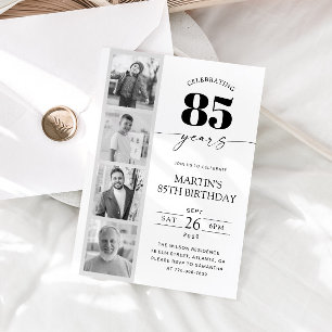 Filmstreifen-Foto-Minimalist zum 85. Geburtstag Einladung
