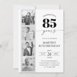 Filmstreifen-Foto-Minimalist zum 85. Geburtstag Einladung