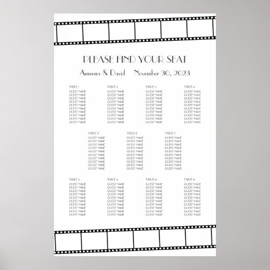 Filmstreifen für Filmaufnahmen - Hochzeitsstift Poster (Vorne)