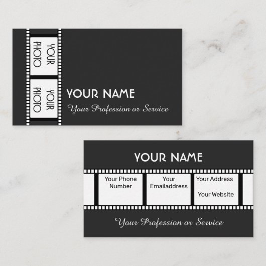 Filmstreifen für Filmemacher und Videographen Visitenkarte (Vorne/Hinten)
