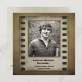Filmstreifen-Grunge Fotokarte Einladung (Vorne/Hinten)