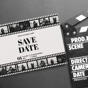 Filmstreifen Lustiges Fotocollage Save The Date Einladung