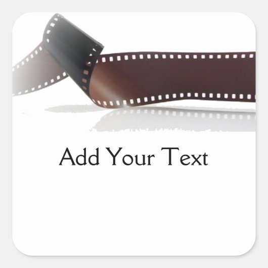 Filmstreifen mit Reflektion auf Weiß Quadratischer Aufkleber (Vorderseite)