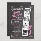 Filmstreifen mit Zwischenwand Ultrasound Baby Girl Einladung (Vorne/Hinten)