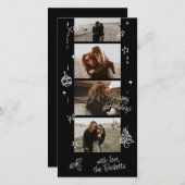 Filmstreifen Retro Weihnachtsdoodle Feiertagskarte (Vorne/Hinten)