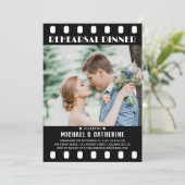 Filmstreifen schwarz-weiß Hochzeit Einladung (Stehend Vorderseite)