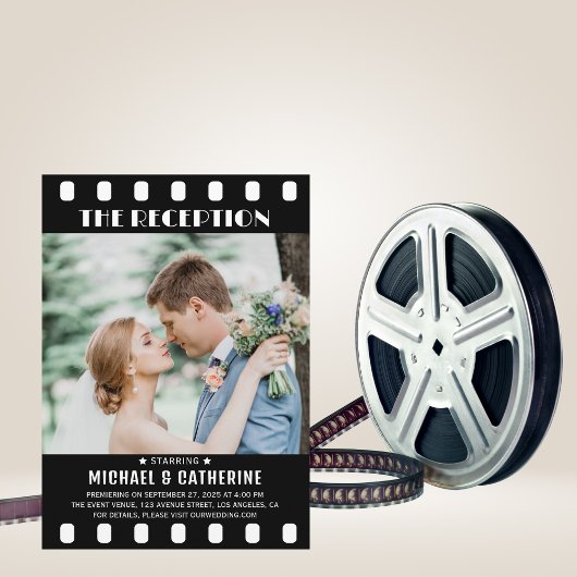Filmstreifen schwarz-weiß Hochzeit Einladung