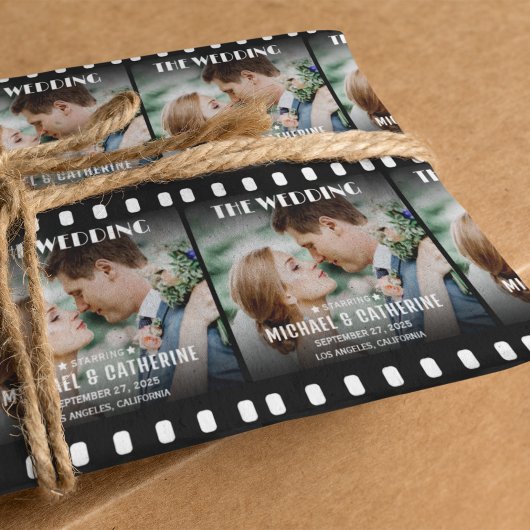 Filmstreifen schwarz-weiß Hochzeit Geschenkpapier