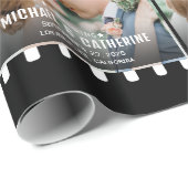 Filmstreifen schwarz-weiß Hochzeit Geschenkpapier (Rolleneckpunkt)