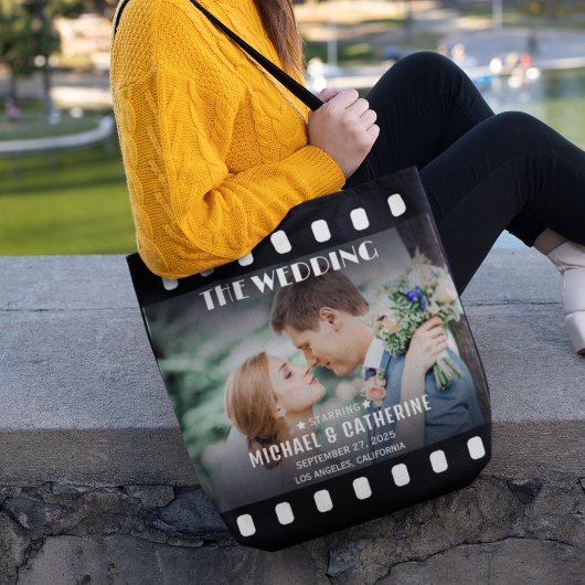 Filmstreifen schwarz-weiß Hochzeit Tasche