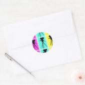 Filmstreifen und Silhouette der Kamera Runder Aufkleber (Umschlag)