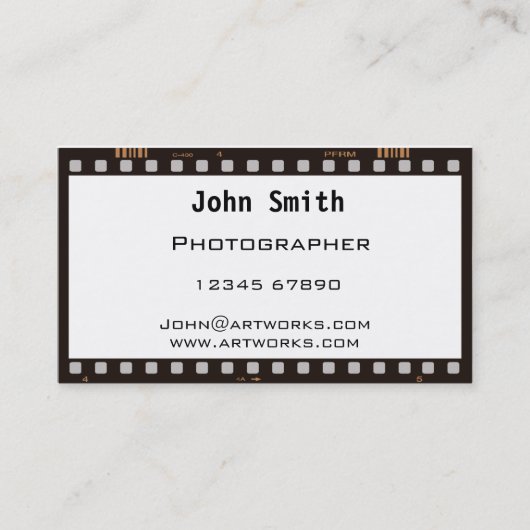 Filmstreifen Visitenkarte (Vorderseite)