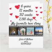 Filmstreifen zum 6-jährigen Jubiläum-Foto Karte (Gelbe Blume)