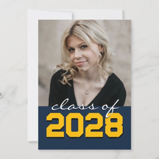 Filmstrip-Abschluss für Navy & Gold Chalkboard Einladung (Rückseite)