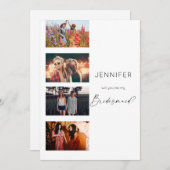 Filmstrip Be My Bridesmaid Multi-Foto Einladung (Vorne/Hinten)