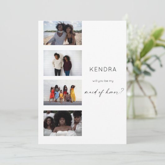 Filmstrip Be My Trauzeugin Multi Foto Einladung (Stehend Vorderseite)