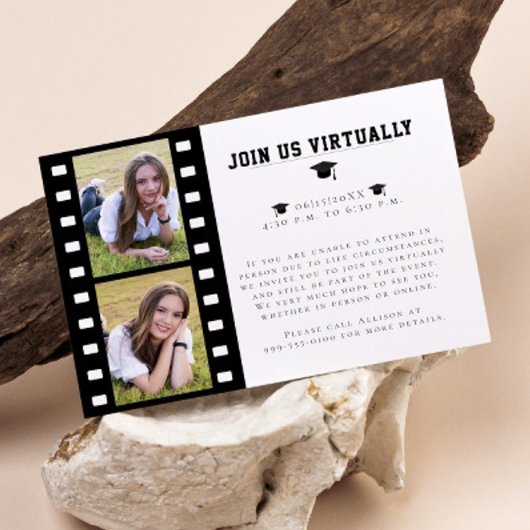 Filmstrip Foto Collage Abschluss Einschließungskar Begleitkarte