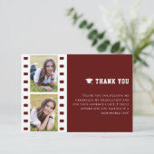 Filmstrip Foto Collage Abschluss Red Vielen Dank Dankeskarte (Stehend Vorderseite)