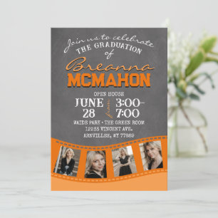 Filmstrip Orange Chalkboard Filmstrip 5 Picture Ab Einladung