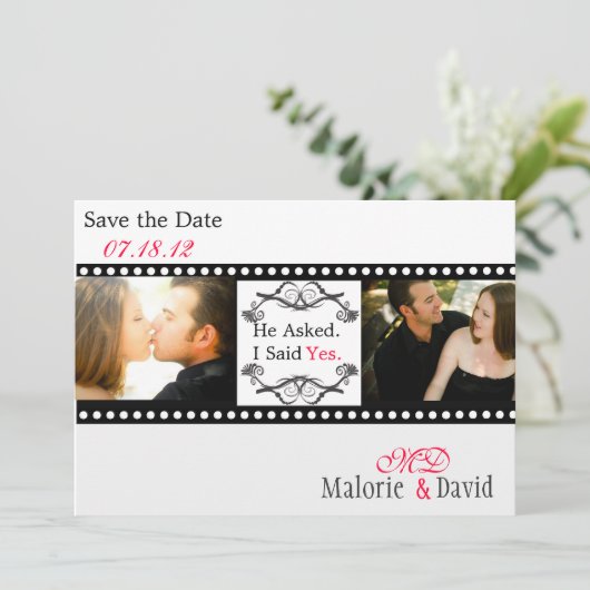 Filmstrip-Save the Date Save The Date (Stehend Vorderseite)
