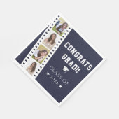 Filmstrip Vier Fotocollage Abschluss | Blau Serviette (Ecke)