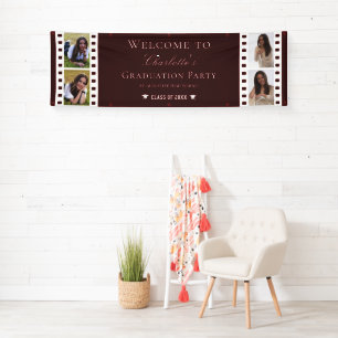 Filmstrip Vier Fotocollage Abschluss   Rot Banner