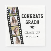 Filmstrip Vier Fotocollage Graduation Party Serviette (Vorderseite)