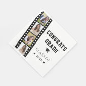 Filmstrip Vier Fotocollage Graduation Party Serviette (Ecke)